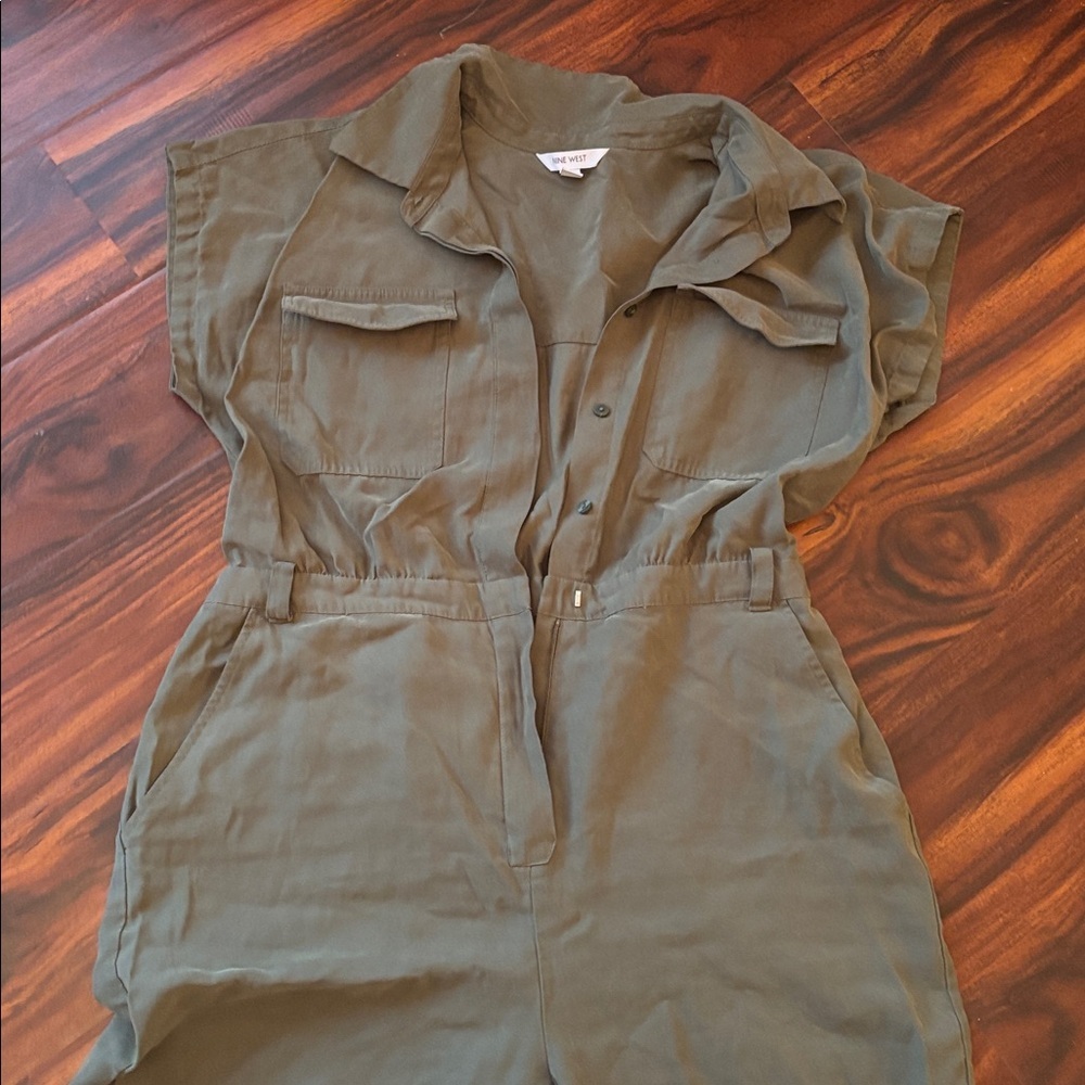 Nine West Olive Green Jumpsuit